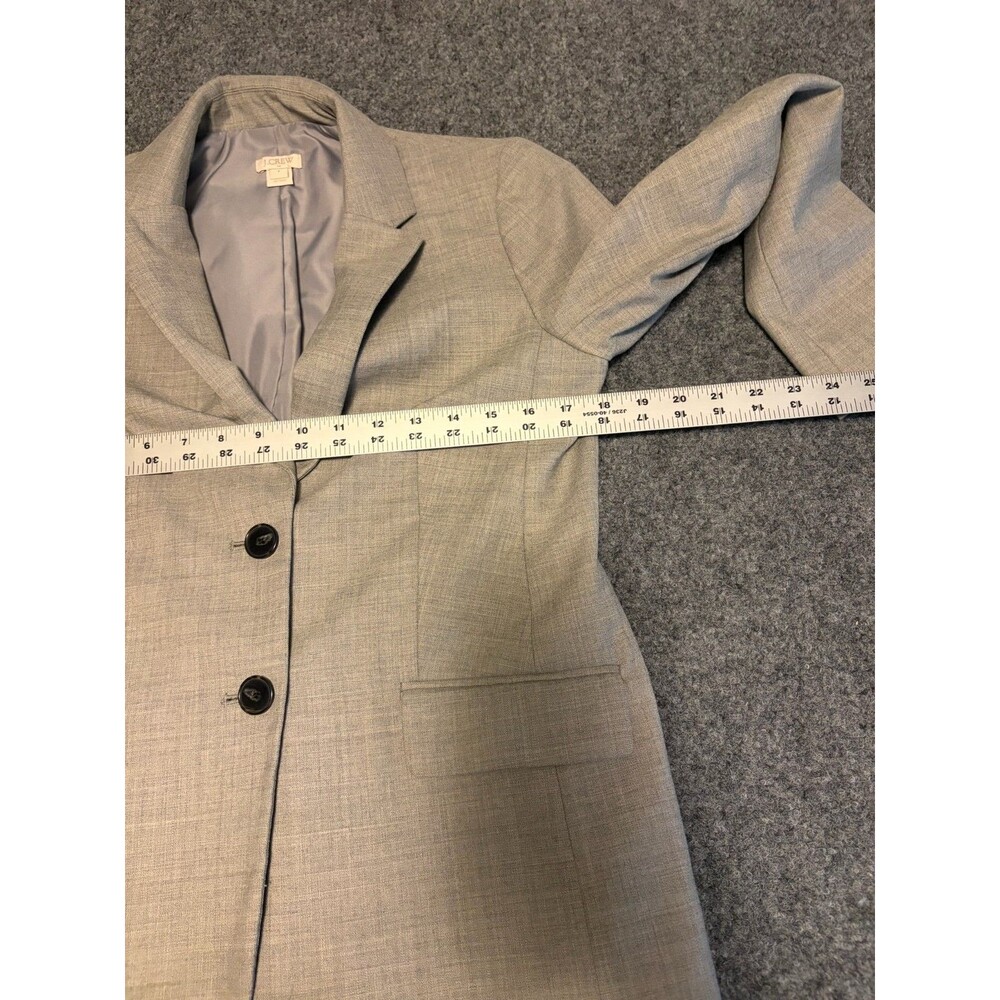 J.Crew Women’s 6 Light Gray Lightweight Wool Blend 2 Button Blazer G7049 - Picture 4 of 6